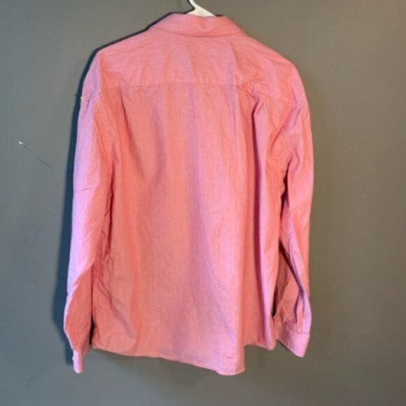 Nautica Button Down Dress Shirt Red White Pinstripe - Picture 8 of 8